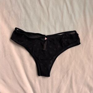 Black Sheer Polka Dot Strappy Cheeky Panties